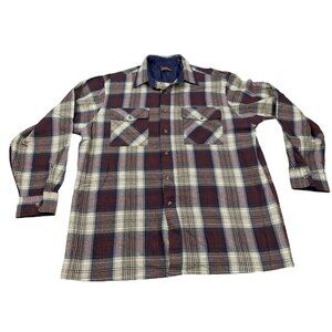 Back Packer Men's XL Plaid Button-Down Shirt Long Sleeve 100% Acrylic RN 27158